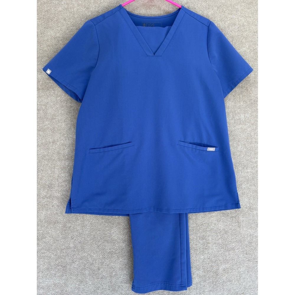 FIGS Women's MED Pant's LG Top Scrub Set Technical Collection V-Neck Drawstring